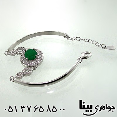 دستبند ابسیدین سبز زنانه دایره ای