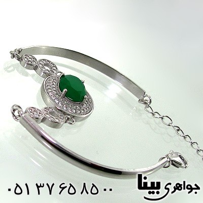 دستبند ابسیدین سبز زنانه دایره ای