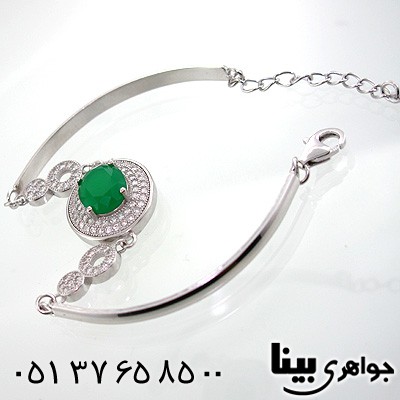 دستبند ابسیدین سبز زنانه دایره ای