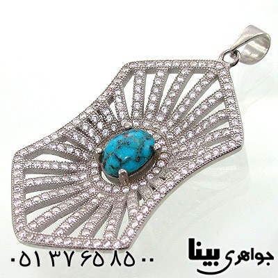 گردنبند فیروزه نیشابوری شجری شش ضلعی