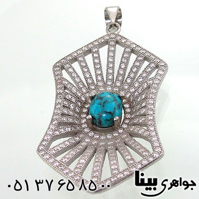 گردنبند فیروزه نیشابوری شجری شش ضلعی