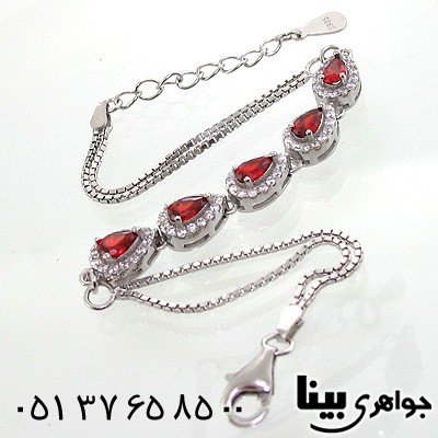 دستبند ابسیدین قرمز زنانه اشکی