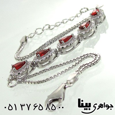 دستبند ابسیدین قرمز زنانه اشکی