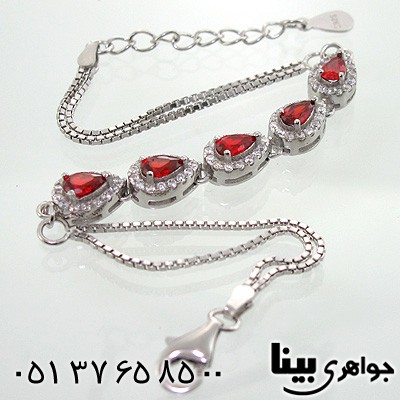 دستبند ابسیدین قرمز زنانه اشکی