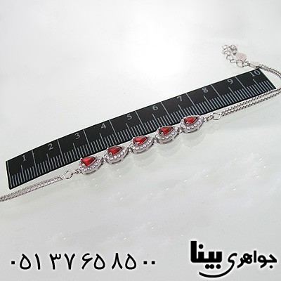 دستبند ابسیدین قرمز زنانه اشکی