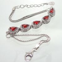 دستبند ابسیدین قرمز زنانه اشکی