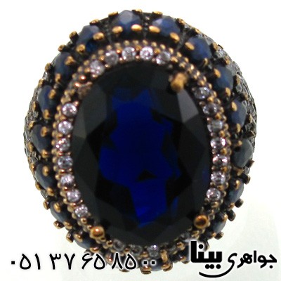 انگشتر نقره زنانه درشت بیضی