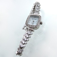 ساعت نقره زنانه مستطیلی