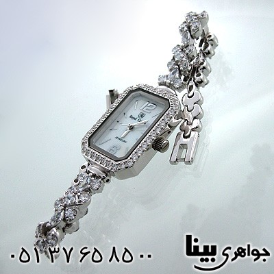 ساعت نقره زنانه مستطیلی زیبا