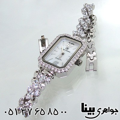 ساعت نقره زنانه مستطیلی زیبا