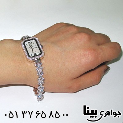 ساعت نقره زنانه مستطیلی زیبا