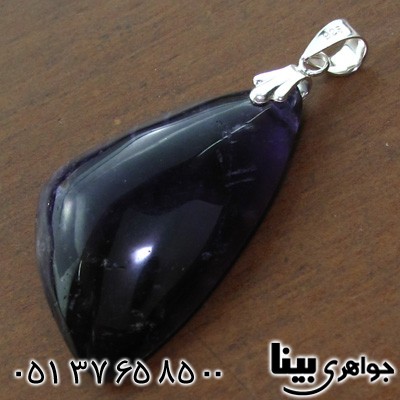 گردنبند آمتیست تراش ترکیبی مثلثی سه بعدی