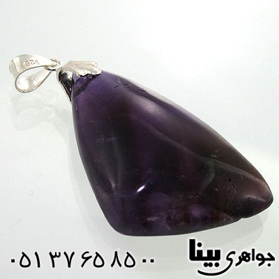 گردنبند آمتیست تراش ترکیبی مثلثی سه بعدی