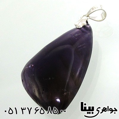 گردنبند آمتیست تراش ترکیبی مثلثی سه بعدی