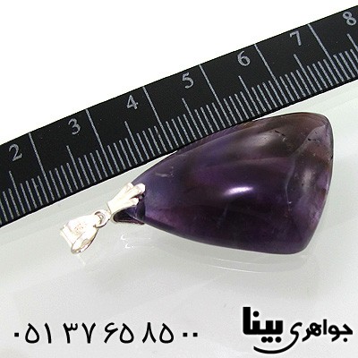 گردنبند آمتیست تراش ترکیبی مثلثی سه بعدی