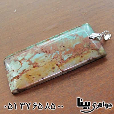گردنبند فیروزه تبتی مستطیل درشت مخصوص سنگ درمانی