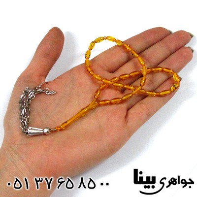 تسبیح کهربا پودری 33 دانه خوشرنگ