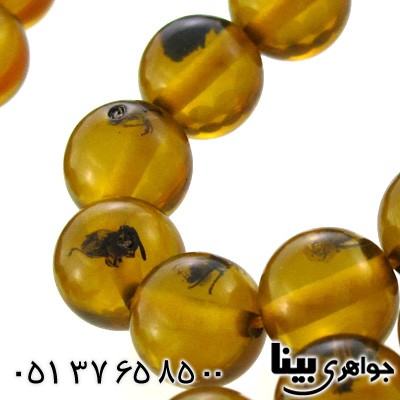 تسبیح کهربا پودری حشره ای درشت