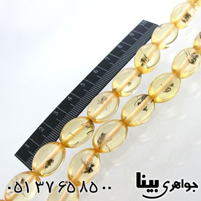 تسبیح کهربا پودری حشره ای زلال درشت