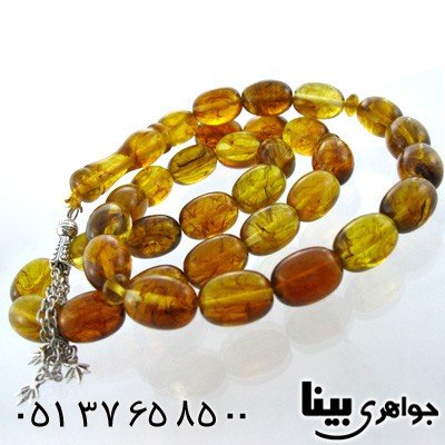 تسبیح کهربا پودری طرح درخت درشت