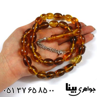 تسبیح کهربا پودری طرح درخت درشت