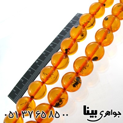 تسبیح کهربا پودری حشره ای دانه گرد درشت