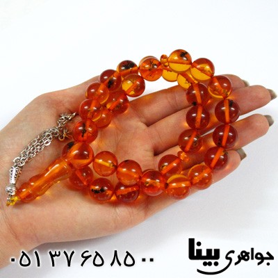 تسبیح کهربا پودری حشره ای دانه گرد درشت