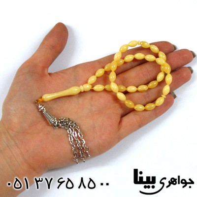 تسبیح کهربا پودری دانه بیضی