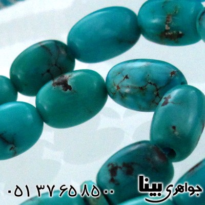 تسبیح فیروزه نیشابوری شجری 33دانه بیضی زیبا