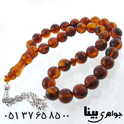 تسبیح کهربا پودری 33 دانه گرد