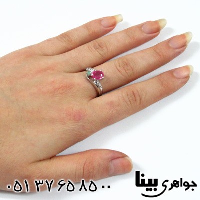 انگشتر چند جواهر زنانه طرح موج