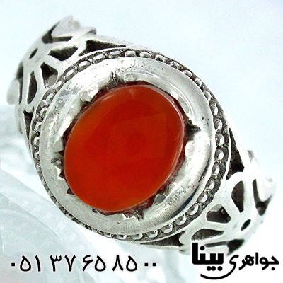 انگشتر عقیق یمنی مردانه رکاب اسلیمی