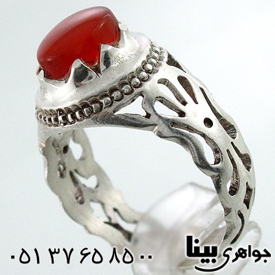 انگشتر عقیق یمنی مردانه رکاب اسلیمی