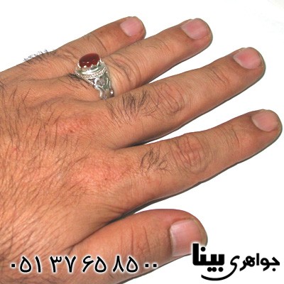 انگشتر عقیق یمنی مردانه رکاب اسلیمی