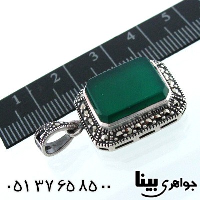 گردنبند عقیق سبز مارکازیت زنانه