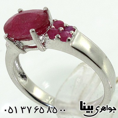 انگشتر یاقوت سرخ زنانه بیضی مدرن
