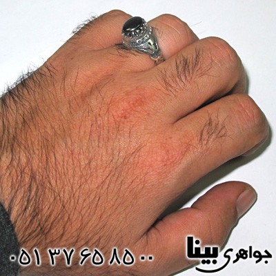 انگشتر حدید مردانه با دعای هفت جلاله شبکه کاری