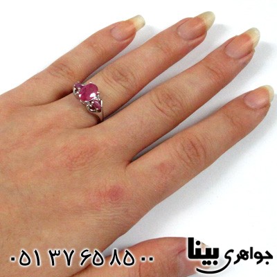 انگشتر یاقوت سرخ زنانه سه نگین
