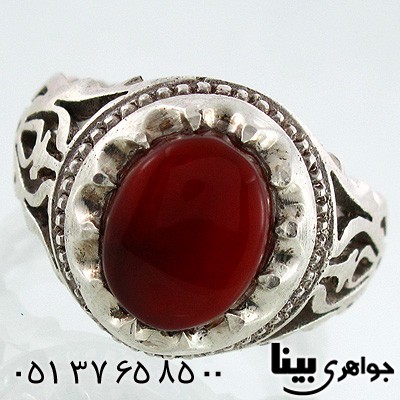 انگشتر عقیق یمنی مردانه اره کاری درشت