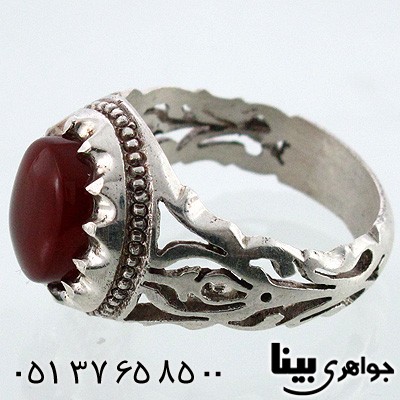 انگشتر عقیق یمنی مردانه اره کاری درشت