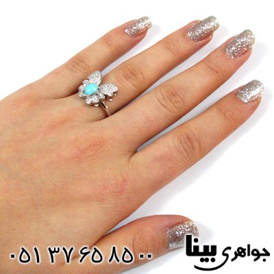 انگشتر فیروزه نیشابوری عجمی زنانه پروانه