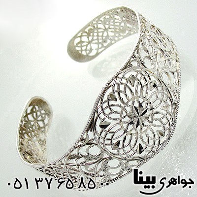 دستبند نقره زنانه ملیله پهن طرح چلچله