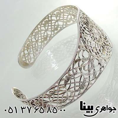 دستبند نقره زنانه ملیله پهن طرح چلچله