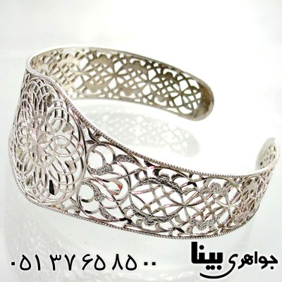 دستبند نقره زنانه ملیله پهن طرح چلچله