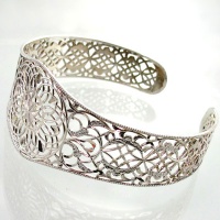 دستبند نقره زنانه ملیله پهن طرح چلچله