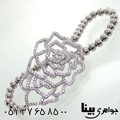 دستبند نقره زنانه طرح گل رز