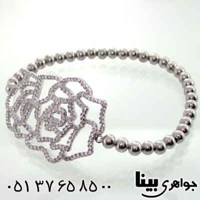 دستبند نقره زنانه طرح گل رز