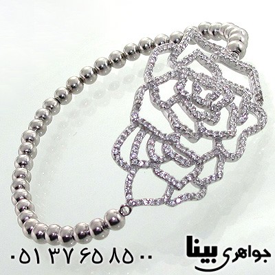 دستبند نقره زنانه طرح گل رز