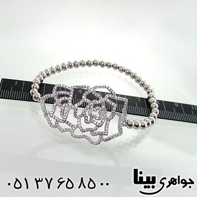 دستبند نقره زنانه طرح گل رز