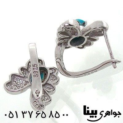 گوشواره فیروزه نیشابوری زنانه طرح پروانه